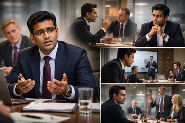 Executive presenting in a global meeting